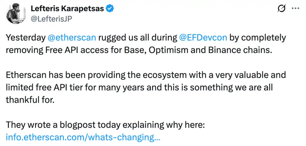 رسوم Etherscan المفاجئة! كشفت عن غير قصد تناقضات الاعتماد على البيانات في النظام البيئي Ethereum